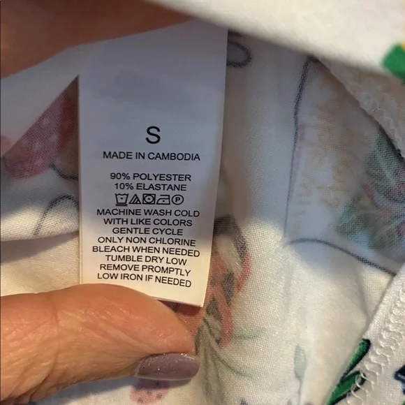 Kate Spade Pajama Set ♠️ Green Thumb Garden Design, Size Small - Picture 5 of 7